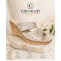 Papuci dama bej din piele naturala cu perforatii decorative si talpa tip pana PAP87BEJ